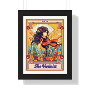 Violin Wall Art, The Violinist Tarot Card Framed Print, Violin Wall Decor Violin Artwork Violin Player Gift For Violinist