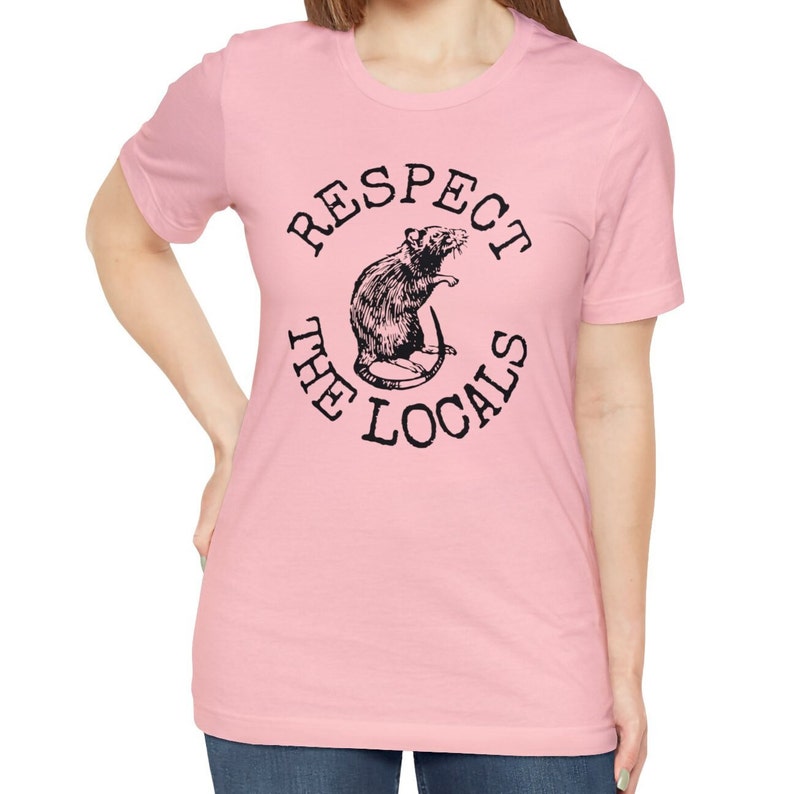 Rat Shirt, Respect The Locals Rat TShirt, Funny Rat T-shirt Vintage Style Rat Tee Rat Lover Gifts New York City Shirt Pink