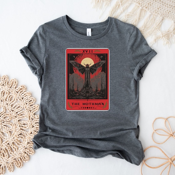 Mothman Shirt MothmanTarot Card Shirt Cryptozoology Shirt Mothman Tarot Card Monster Legend Teeshirt Cryptid Tee Shirt Cryptidcore Gift