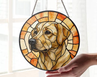 大型 フィリップ・クロウ ヴィンテージ ステンドグラス ラブラドールとダック 犬 Labrador dog stained glass pattern - Etsy 日本