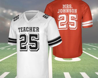 Personalized Teacher Football Jersey: Custom Name Back to School T-Shirt