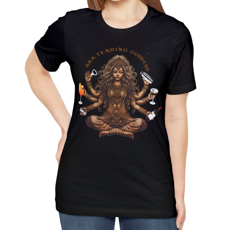Bartending Goddess Bartender Shirt, Gift For Bartender Woman, Cocktail T-shirt Black