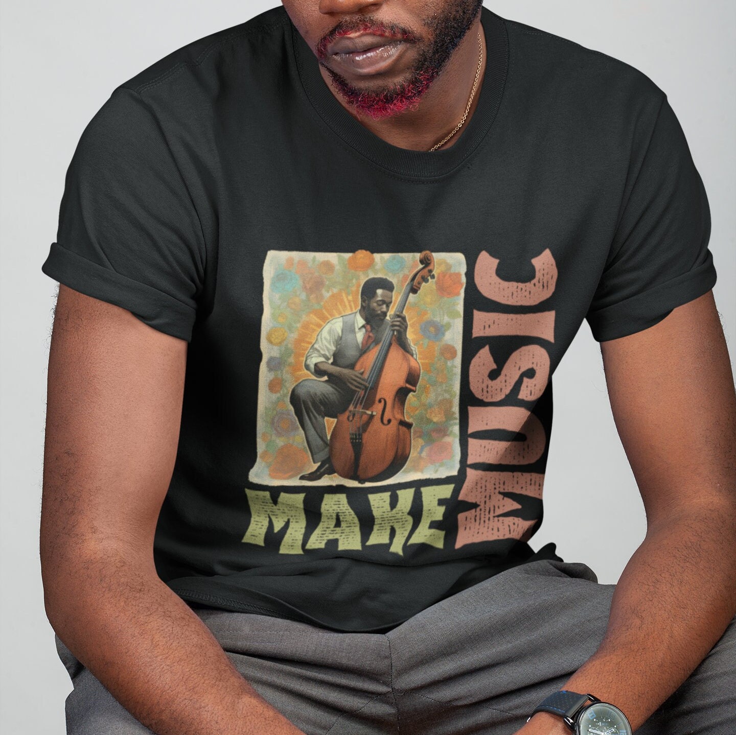 Maglietta Contrabbasso Jazz - Cotone, Design Musicale, Regalo Per Musicisti - Foto 9