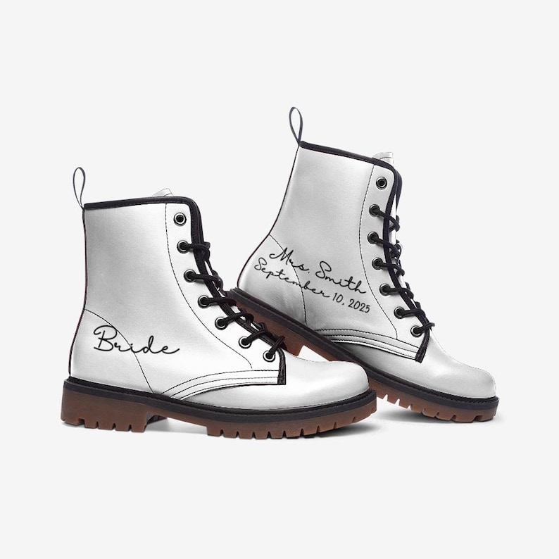 Custom Bride Boots: Custom Vegan Leather Wedding Shoes - Etsy