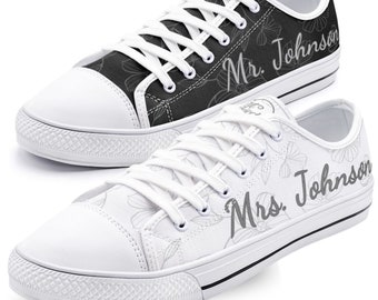 Bruiloft sneakers bruid en bruidegom bijpassende schoenen, bruid sneakers heer mevrouw gepersonaliseerde bruidsschoenen unisex man en vrouw bijpassende sneakers