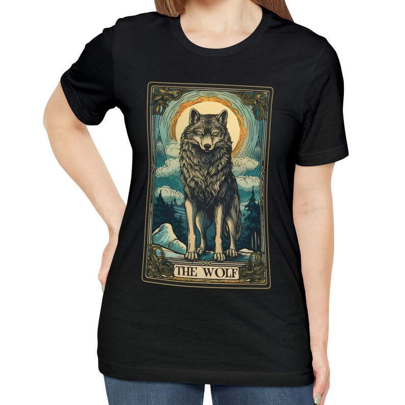 The Wolf Tarot Card Shirt, Wolf Shirt, Wolves Lover Gifts Wolf Gifts Black