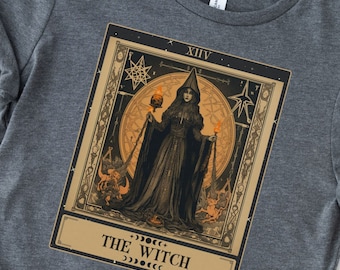 The Witch Tarot Card Shirt, Witch Shirt Witch Halloween Shirt, Magische Wiccan Pagan Kleding, Witchy Shirt, Witch Kleding Witch Tshirt