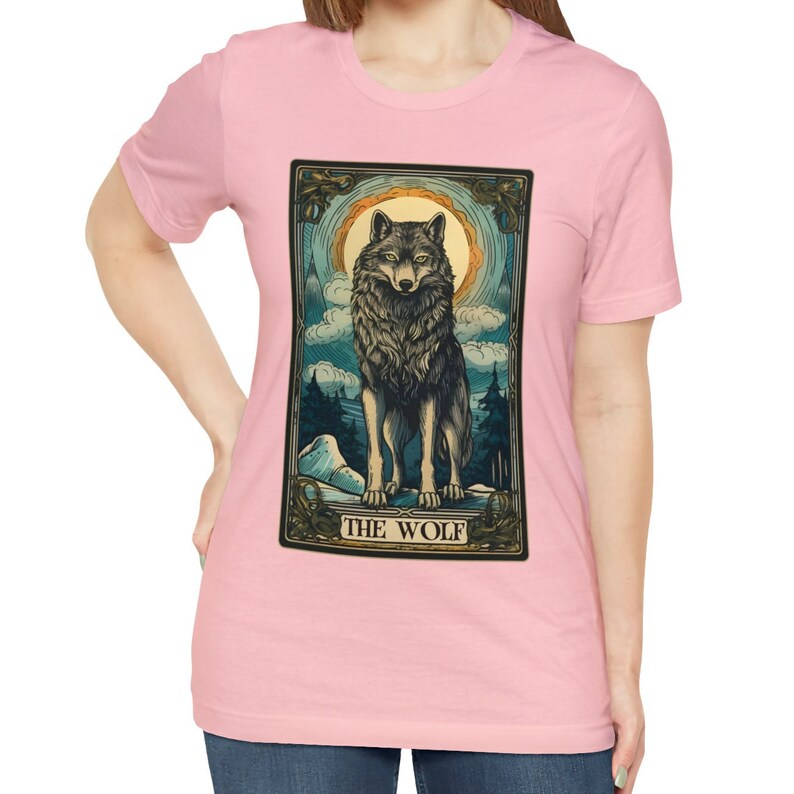 The Wolf Tarot Card Shirt, Wolf Shirt, Wolves Lover Gifts Wolf Gifts Pink