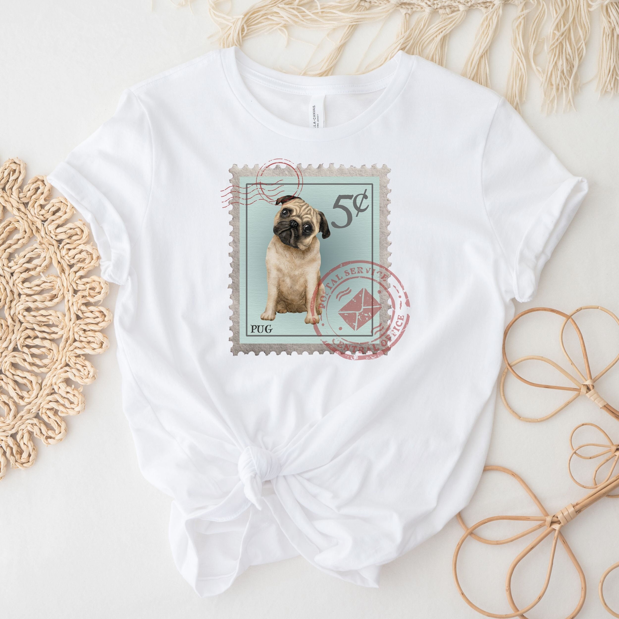 Pug Shirt, Postage Stamp, Pug Tshirt Pug Mom Tshirt Pug Dog Dad