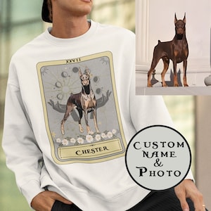 Gepersonaliseerde huisdiersweater, aangepaste huisdiertrui, aangepaste kat foto tarotkaart hond, aangepaste huisdier gif aangepaste hond ronde hals kat tarotkaart aangepast