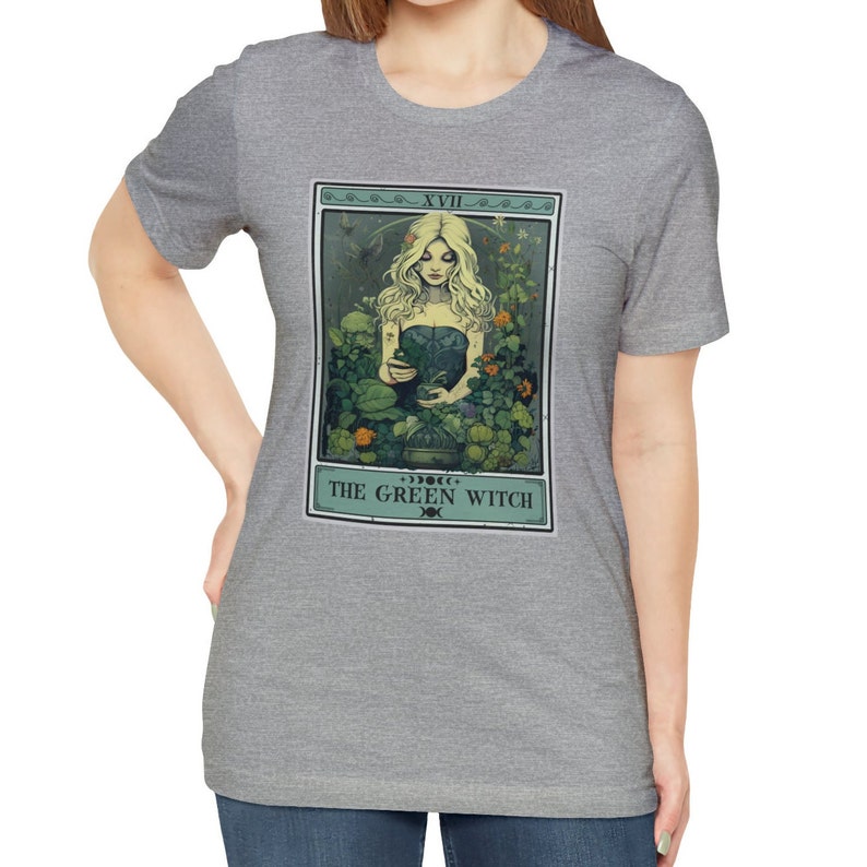 The Green Witch Tarot Card Shirt, Witchy Plant Lover Gifts Tshirt Herbology Tee image 8