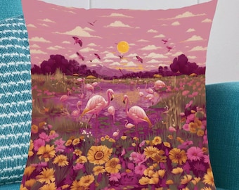 Flamingo Dekokissen: Pinkes Kissen