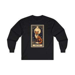 Camisa de manga comprida The Fox Tarot Card, Fox Shirt Wild Animal Lover