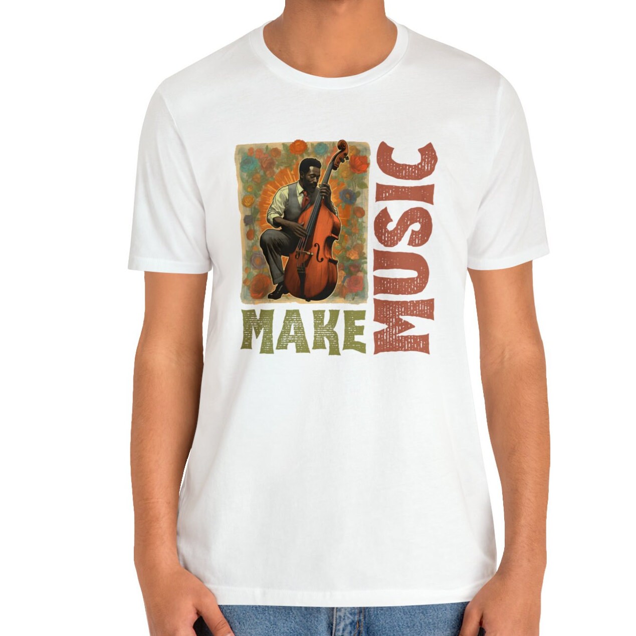 Maglietta Contrabbasso Jazz - Cotone, Design Musicale, Regalo Per Musicisti - Foto 2