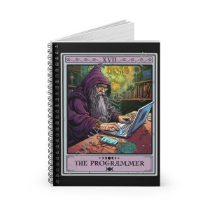 Programmer Notebook, The Programmer Tarot Card Journal, Software Engineer 6" x 8" Notebook Coder Journal Notebook Spiral Notebook