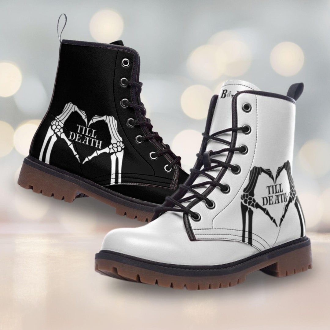Till Death Do Us Part Bride and Groom Boots, Personalized  display picture 3