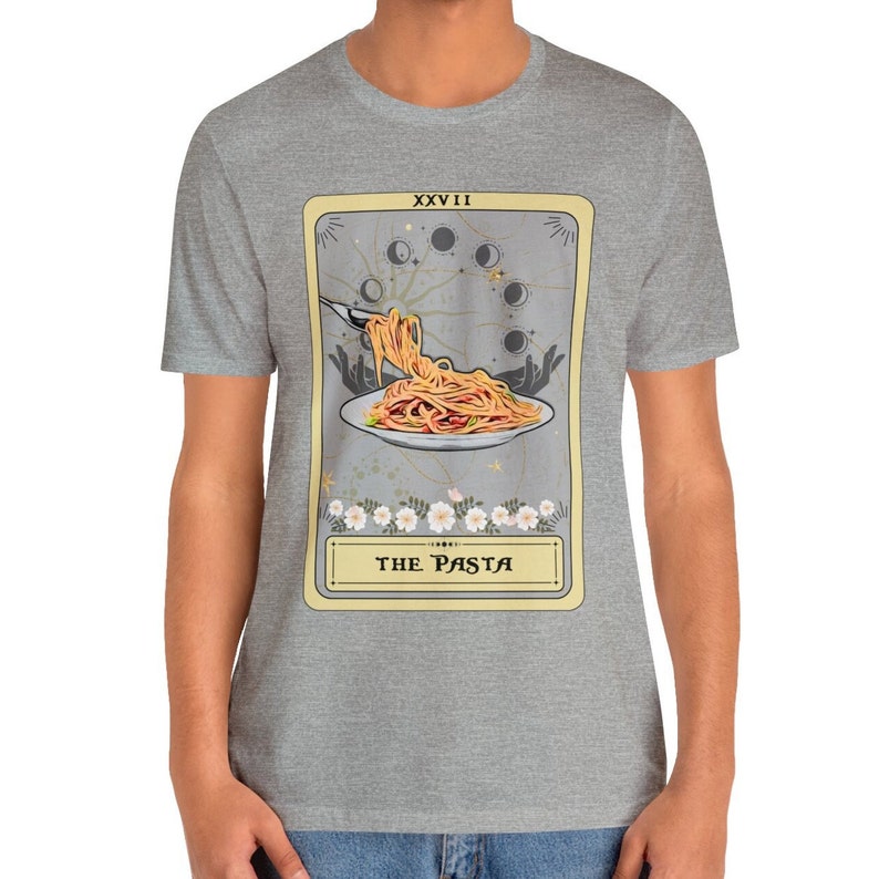 The Pasta Tarot Card Shirt, Pasta Shirt Spaghetti Lover Gifts Pasta Gifts Foodie Shirt Italian Food Lover T-shirt Spaghetti Tee Athletic Heather
