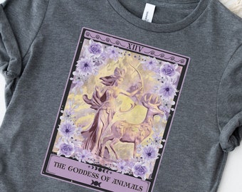 La diosa de los animales Tarot Card Shirt, Artemis Goddess Shirt, Greek Goddess Shirt Artemis Goddess TShirt, Greek Mythology T-shirt