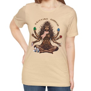 Knitting Goddess, Knitter Shirt Knitting Lover Gift for Knitter T-shirt Soft Cream