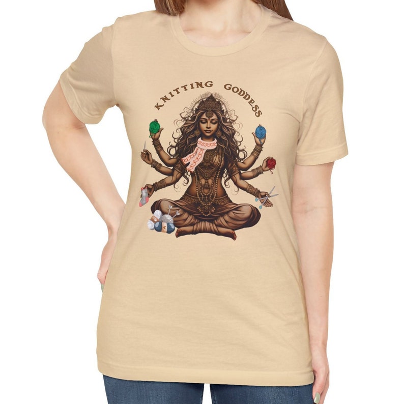 Knitting Goddess, Knitter Shirt Knitting Lover Gift for Knitter T-shirt Soft Cream