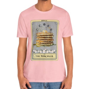 Pancake Shirt, The Pancakes Tarot Card Shirt, Pancakes Lover T-shirt Breakfast Shirt Pink