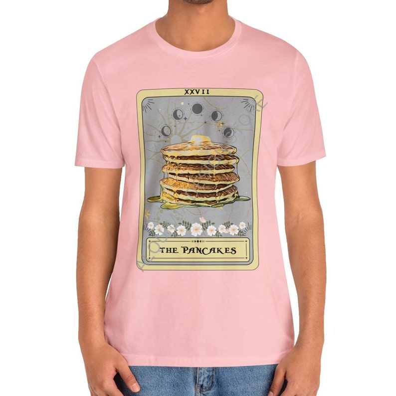 Pancake Shirt, The Pancakes Tarot Card Shirt, Pancakes Lover T-shirt Breakfast Shirt Pink