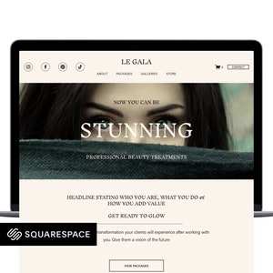 Squarespace Template 7.1 Website template photographers, beauty, nails with Branding Kit Bundle Templates Squarespace Personal Store Website