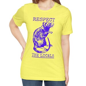 Respect The Locals Rat Shirt, Funny Retro Rat T-shirt Vintage Rat Tee Rat Lover Gifts Yellow