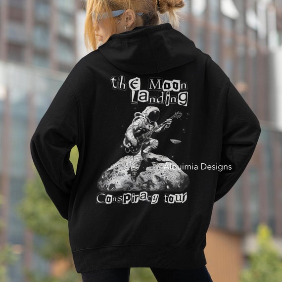 月面着陸陰謀ツアー パーカー：フラットアースグラフィック - Etsy 日本