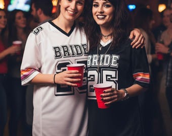 Jersey shirts bruid lesbische bruiloft, vrouw Mrs en Mrs Anniversary LGBT Pride