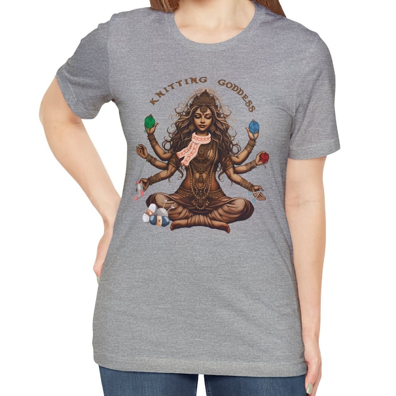 Knitting Goddess, Knitter Shirt Knitting Lover Gift for Knitter T-shirt Athletic Heather