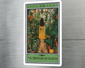 Pegatina de la carta del Tarot Princesa de las Plantas: vinilo impermeable