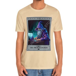 The Programmer Tarot Card Shirt, Programmer T-shirt Wizard Programmer Coder Shirt Computer Geek Software Engineer Gifts Programmer Gift Soft Cream