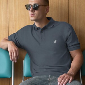 Werewolf Shirt for Men, Werewolf Polo Shirt Embroidered Wolf Logo Men's Premium Polo