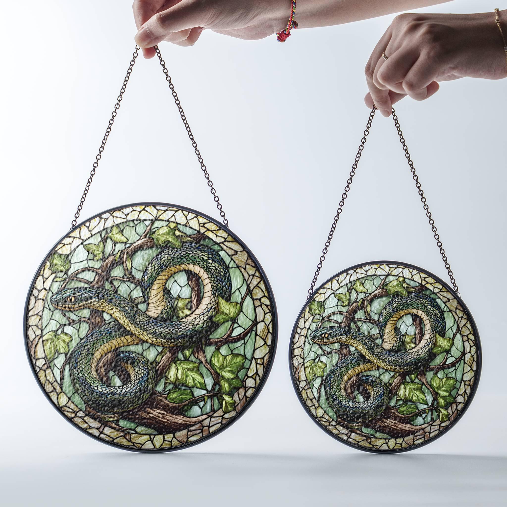 Snake Window Display Snake Stained Glass Suncatcher: Window Hanging, Home Decor, Zodiac Gift ...