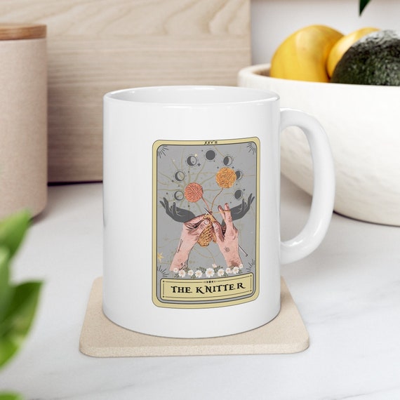 Knitter Mug The Knitter Tarot Card Mug, Knitters Pride Gifts Mug Gift for Knitter Mug Knitter Gift for Knitter, Knitters Gift Mug