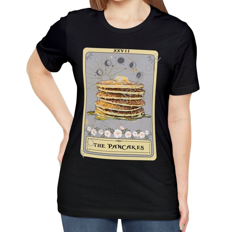 Pancake Shirt, The Pancakes Tarot Card Shirt, Pancakes Lover T-shirt Breakfast Shirt Black