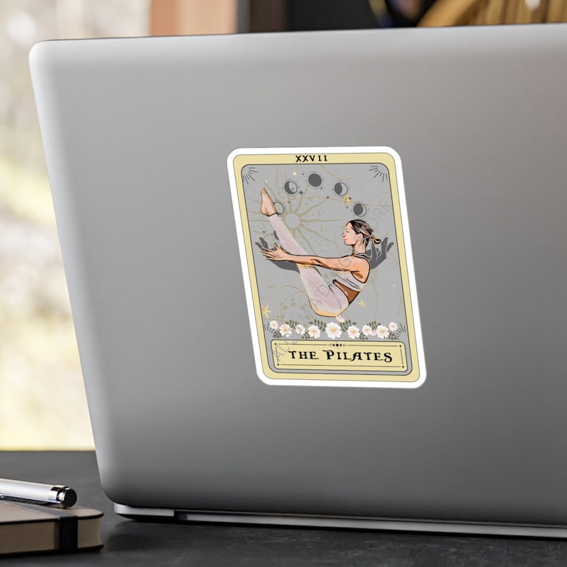 Pegatinas de Pilates, Carta del Tarot de Pilates, Vinilo de 7,6 x 10 cm, Resistente al agua y a los rayos UV. imagen 2
