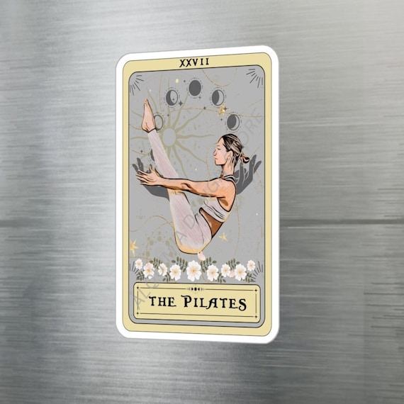 Pilates Stickers, The Pilates Tarot Card Sticker 3" x 4" Vinyl Sticker Waterproof UV Resistant Pilate Sticker