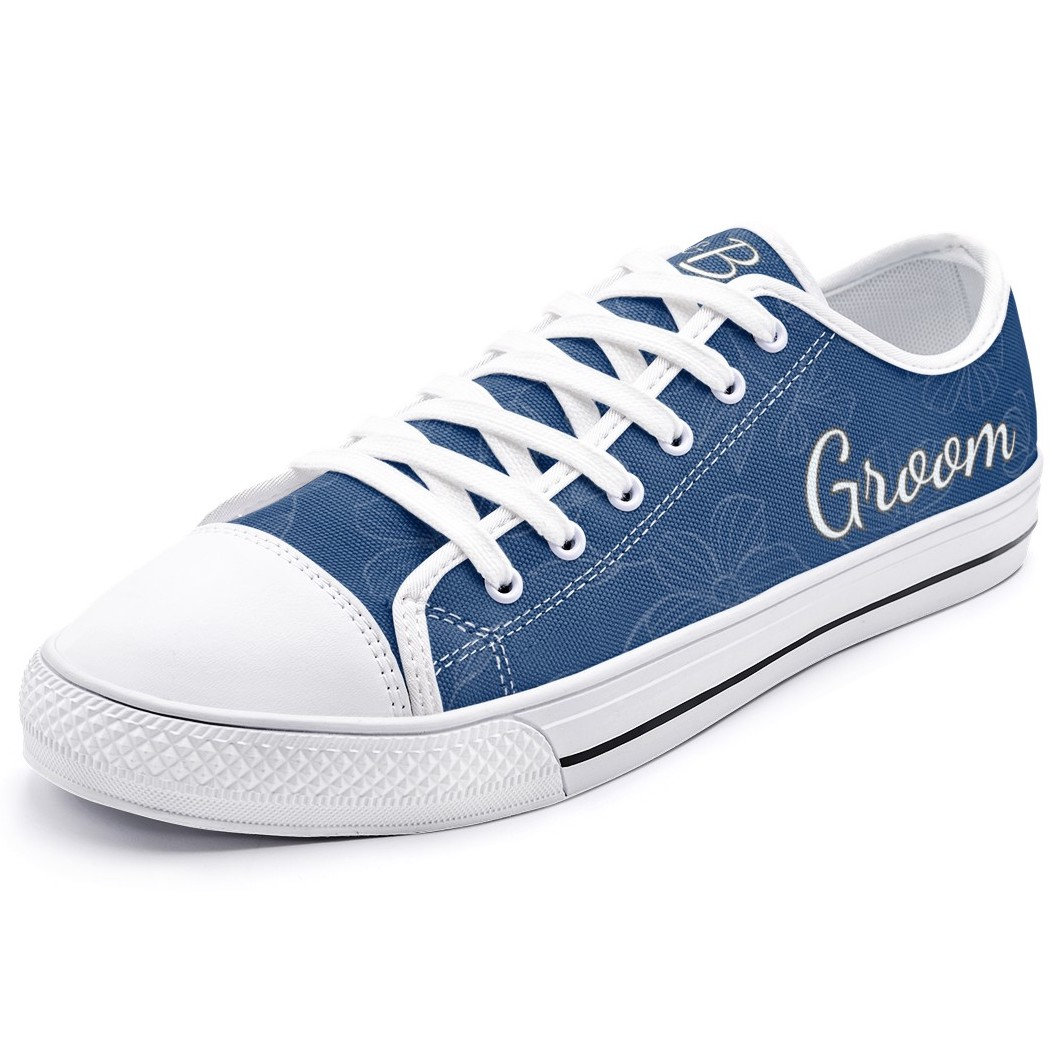 Dusty Blue Wedding Sneakers Bride and Groom Matching Sneakers for Wedding Day or Honeymoon Custom Bride Sneakers Personalized Steel Blue