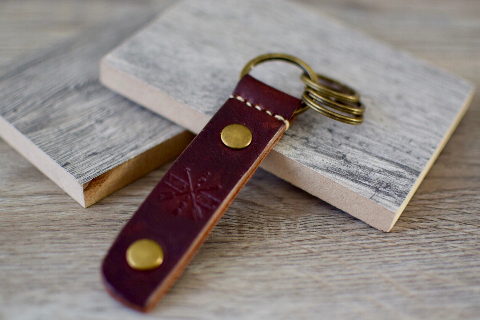 Leather Key Fob K130 Horween Chromexcel Burgundy Color - Etsy