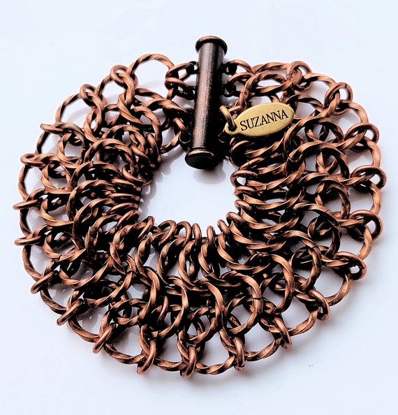 Twisted Copper European 4-in-1 Chain Maille Bracelet