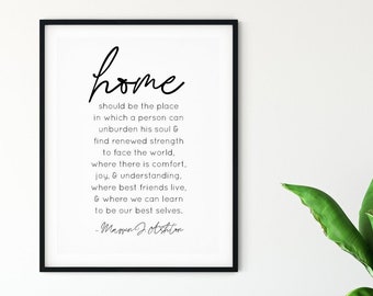 HOME Is Where Quote 24x36, 16x20, 11x14, 8x10 Wall Decor, Wall Print, Home Decor, Home Quotes