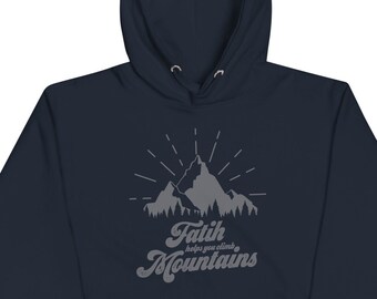 Faith Helps You Climb Mountains Navy Unisex Hoodie