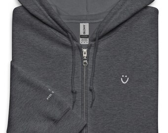 Embroidered You Got This Smiley (unisex zip hoodie)