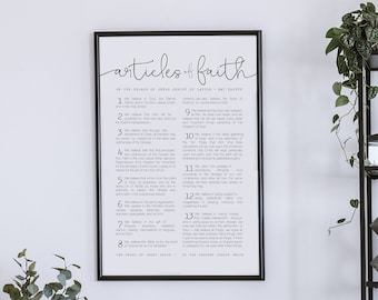 The Articles of Faith by Joseph Smith, The Church Of Jesus Christ of Latter-Day Saints, Beautiful Wall Print 8x10, 11x14, 16x20, 24x36