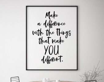 Inspirational Quote Print: Make a Difference - Ashley's Fresh Fix (Digital Download)