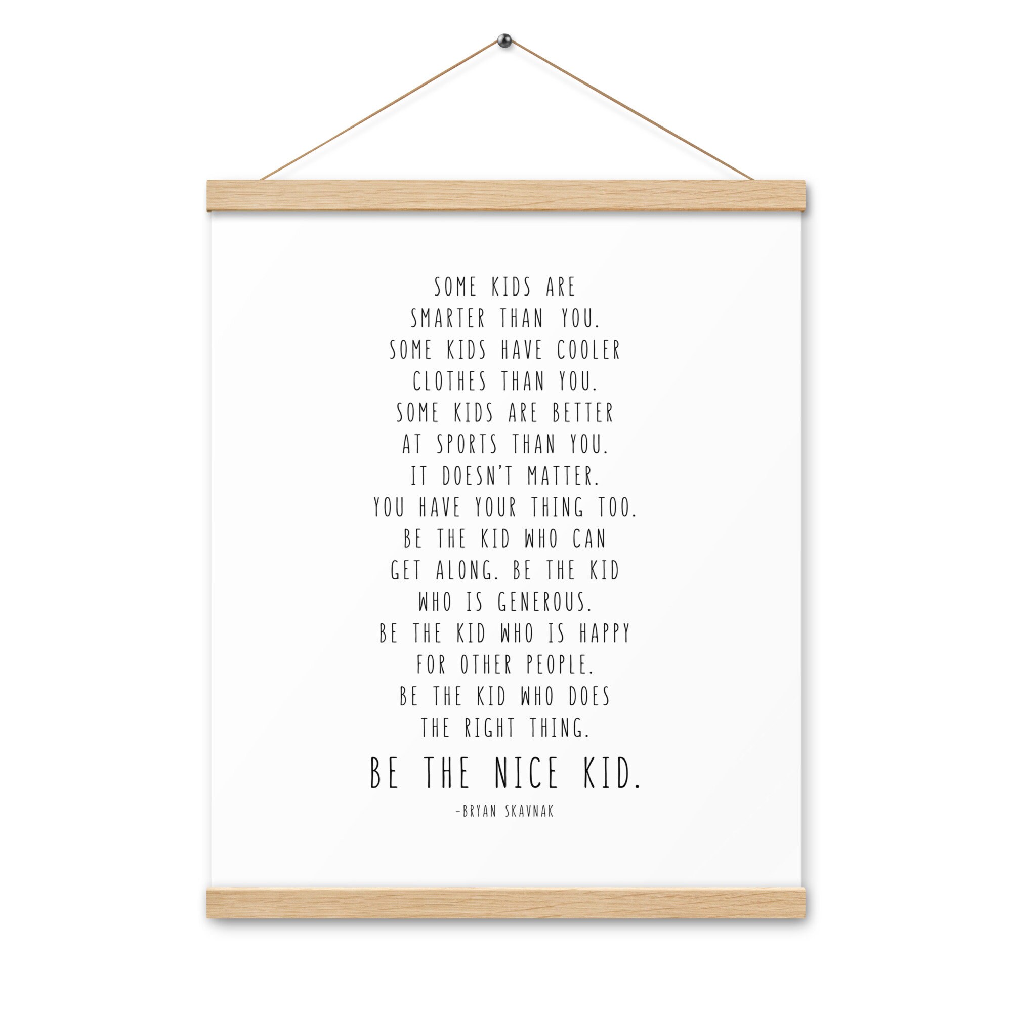 Be the Nice Kid Classroom Poster With Hanger Frame - Etsy