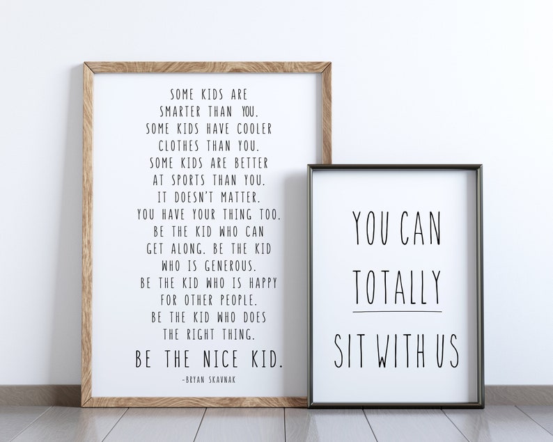 Be the Nice Kid Bryan Skavnak Quote 24x36 16x20 11x14 8x10 - Etsy