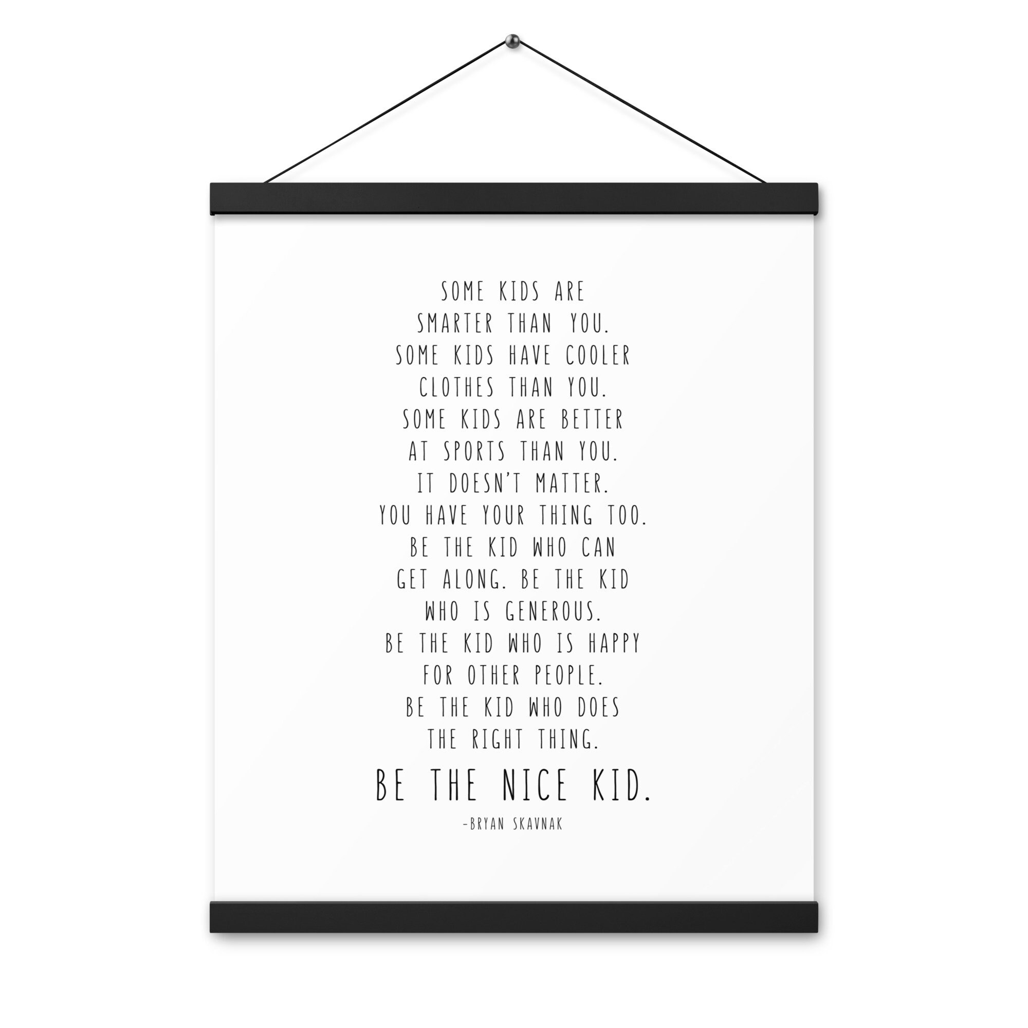 Be the Nice Kid Classroom Poster With Hanger Frame - Etsy
